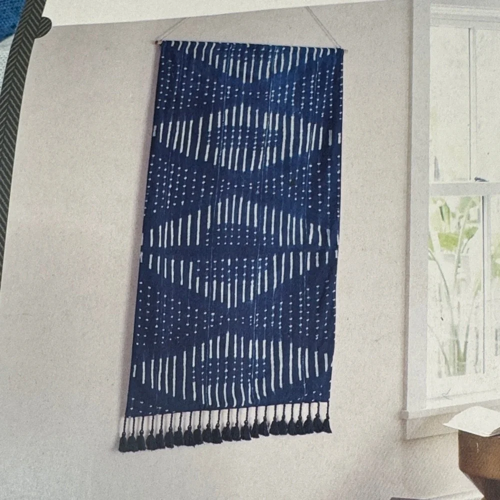 Threshold Navy and White Patterned Tapestry NWT